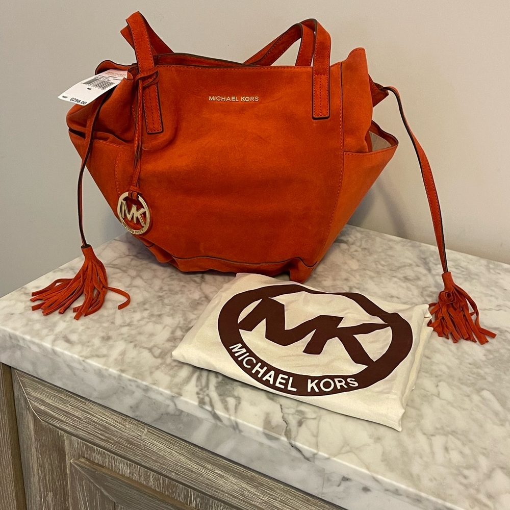 Ashbury Large Grab Bag Purse Handbag Mandarin red 
New, Never used